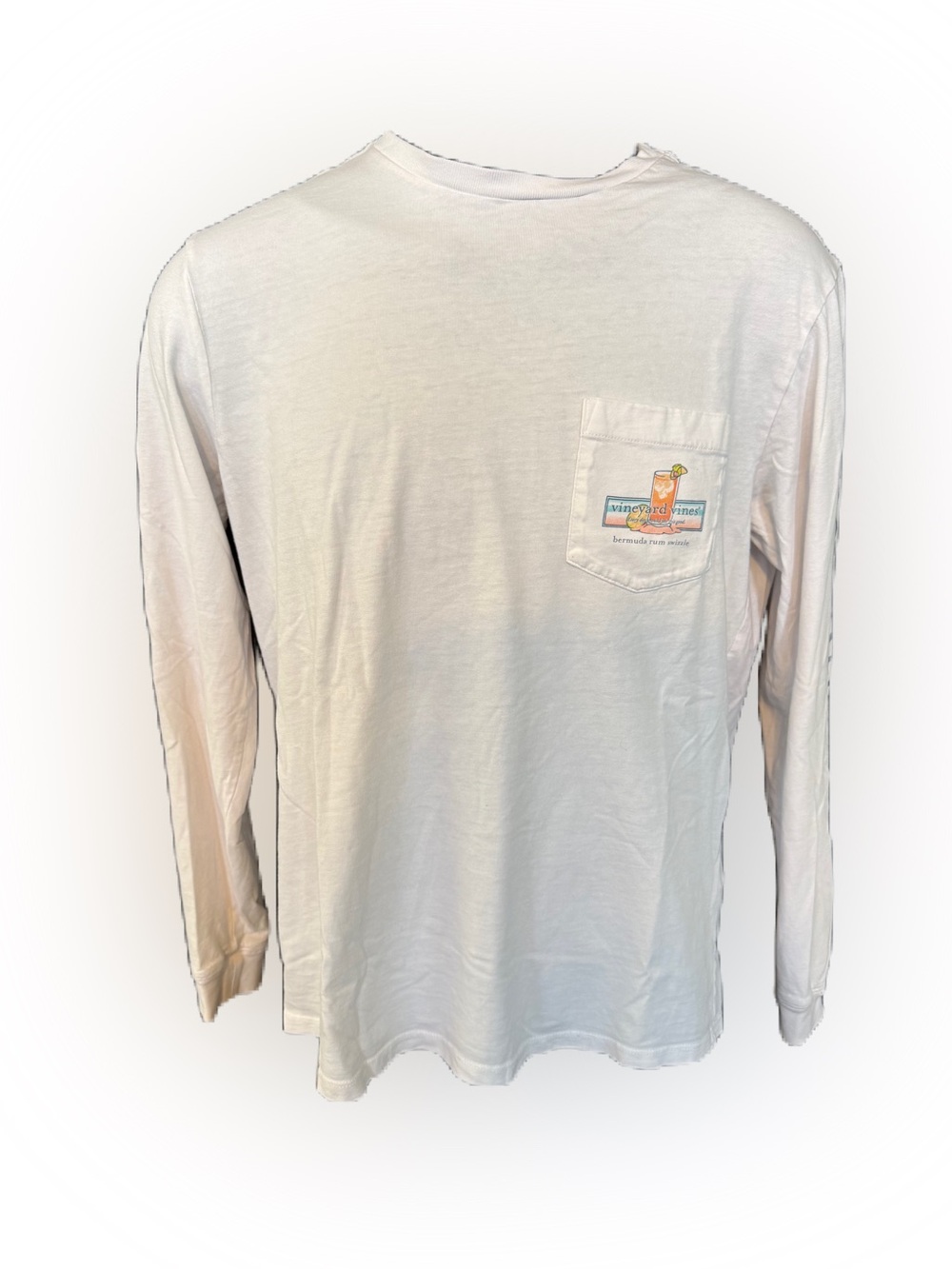 Vineyard Vines Men’s Long Sleeve White Classic Tee Shirt Bermuda Rum Swizzle xs